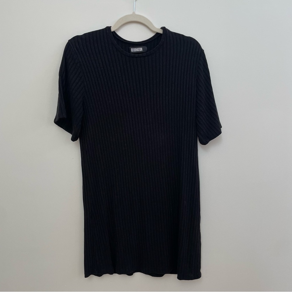 Reformation light sweater mini tee shirt dress